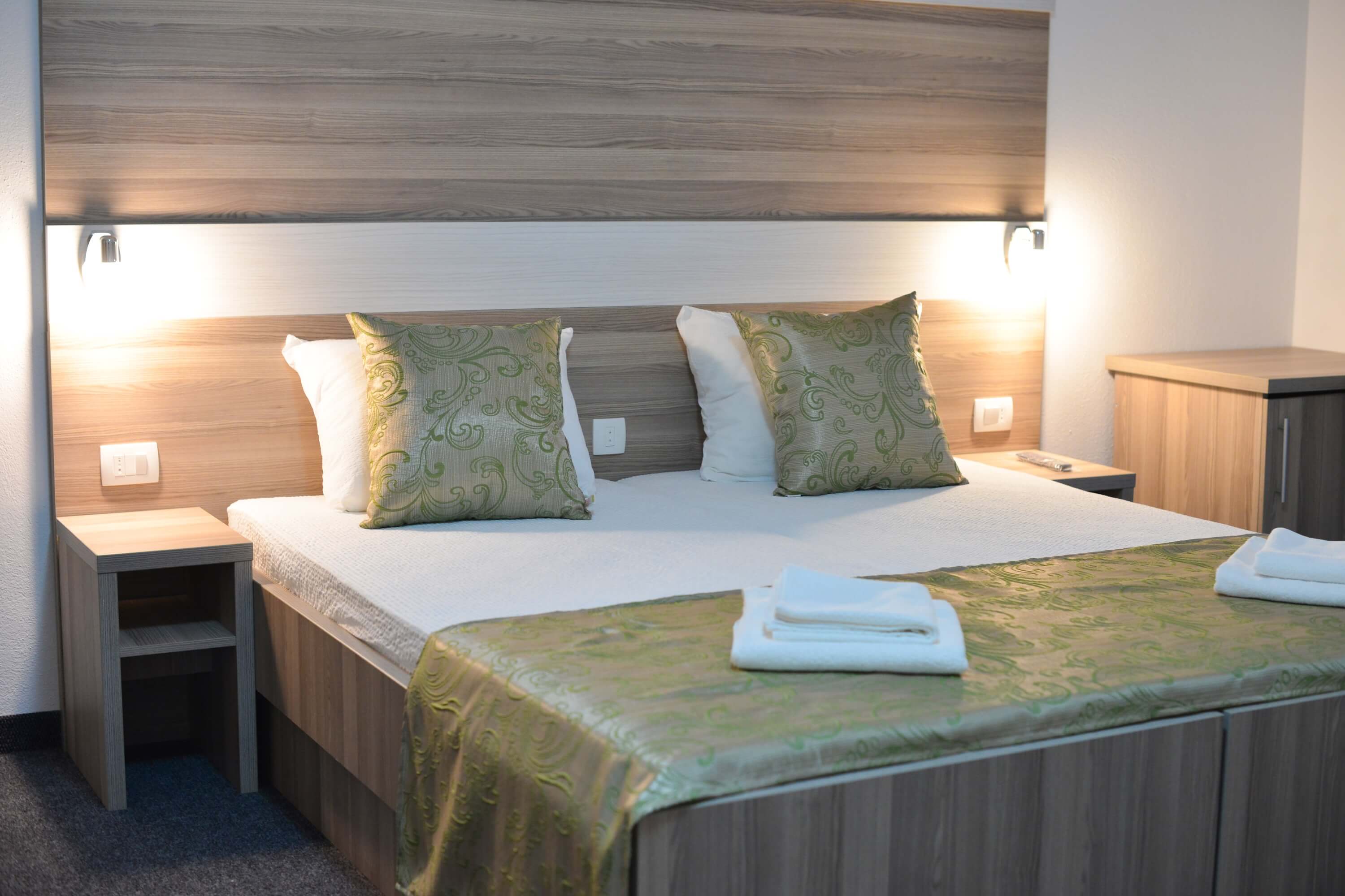 Hotel room with city view