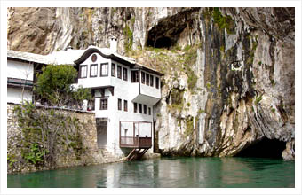Blagaj Tekke monastery on spring of Buna river