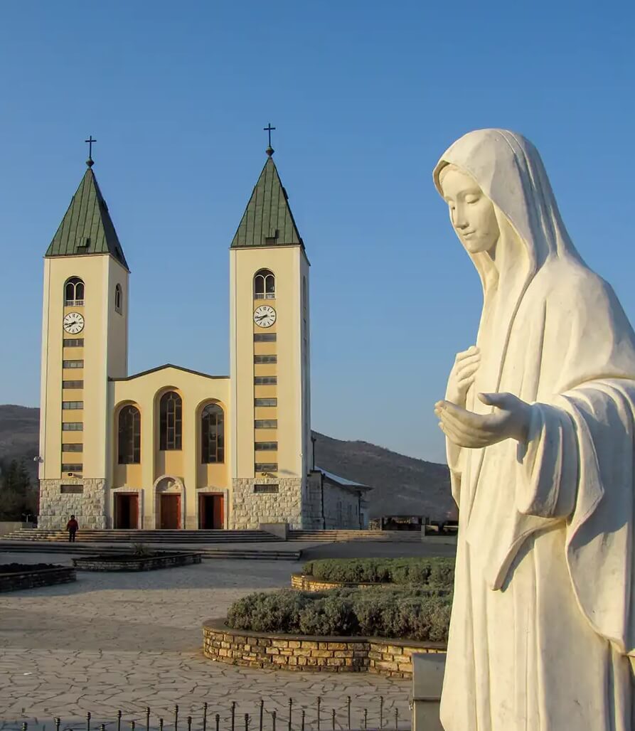 Medjugorje pilgrimage site Mary statue